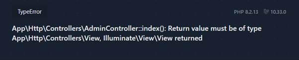Return value must be of type